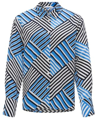 OPUS Damen Langarmbluse | Hemdbluse FILONA Regular aus fließender Viskose Blue Salt, 34