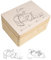 Creative Deco Erinnerungsbox Baby Personalisiert mit Namen | 19,5 x 15 x 10 cm | Individuelle Erinnerungskiste Geschenk zur Geburt für Mädchen und Jungen | Holzkiste mit Deckel | Farbdruck