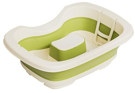 Bac à Shampoing Pliable et Inclinable, Lave Tete Domicile Confortable et Anti-éclaboussure, Hair Spa les Personnes âgées et les Femmes Enceintes(Green)