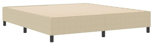 vidaXL Boxspringbett Grau-Grün 180 x 200 cm Cordstoff, Modernes Plattformbett, minimalistisches Design, schickes Schlafgestell, langlebige Struktur.