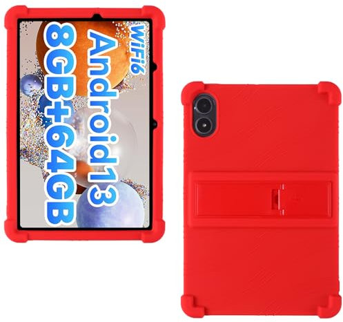 AKNICI Silicona Funda para UMIDIGI G3 Tab Ultra/UMIDIGI G3 Tab/UMIDIGI G2 Tab/UMIDIGI G1 Tab Tablet 10 Pulgadas, Funda Protectora con Función de Soporte, Rojo