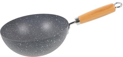 LAPYAPPE Wok Antiaderente con Rivestimento Padella per Frittura per Gas per Bbq Verdure e Carne