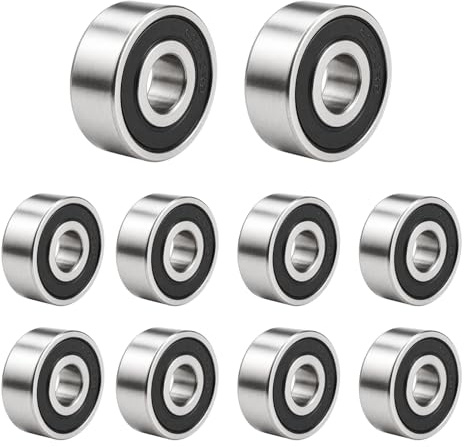 10er Set 623-2RS Rillenkugellager, 3x10x4 mm Miniatur-Kugellager mit Doppeldichtung, Vorgeschmierte Lagerstahl-Bearings für Elektromotoren, Getriebe & Hobby-Projekte