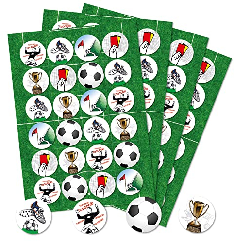 Logbuch-Verlag 96 Fußball Aufkleber EM WM Sticker Fußball-Motive selbstklebend Tor Ball Pokal Deko Kinder Geburtstag Europameisterschaft Bastelbedarf