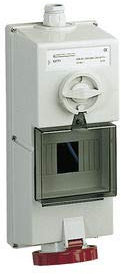 Schneider Electric 82771 Douille avec rail d'interverrouillage DIN 32A 3P-N-E Blanc