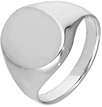 Sterlingsilber Oval Gravierbar Unisex Siegelring Größe 50 (15,9)
