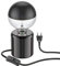 ledscom.de Tischlampe TIPO Porzellan rund schwarz Kugel inkl. E27 G125 Kopfspiegel Lampe warm-weiß 660lm