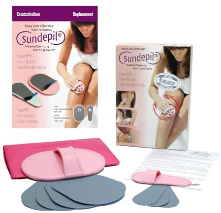 Original Sundepil Set mit Ersatzscheiben (Rosa) Schmerzlos, sicher und Wiederverwendbar mit tauschbaren Kristall Pad