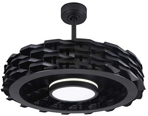 Sulion Rubik Ceiling Fan 072831 - Ventilateur sans pales visibles, 73cm, Noir