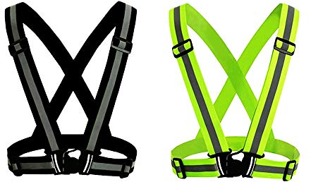 2 Pcs Premium Warnweste Reflektorweste Reflektierende Sicherheitsweste Einstellbar Warnweste Leicht Hohe Sichtbarkeit Joggen Fahrrad Wandern Laufen Motorrad
