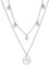 MENDOZZA Damen Hals-Kette Double Layer Petite Collection Wellen Anhänger Edelstahl Collier 18 Karat Damen-Schmuck 5 Coin Wave Silber 46 cm