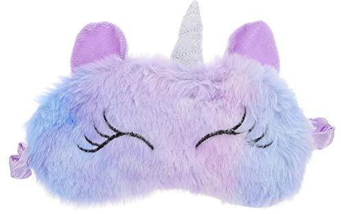 Plüsch Schlafmaske Kinder Patch Schattierung Augenklappe Cartoon Tier Augenklappe Schlafen Augenklappe Schlafbrille Kinder(Violett)
