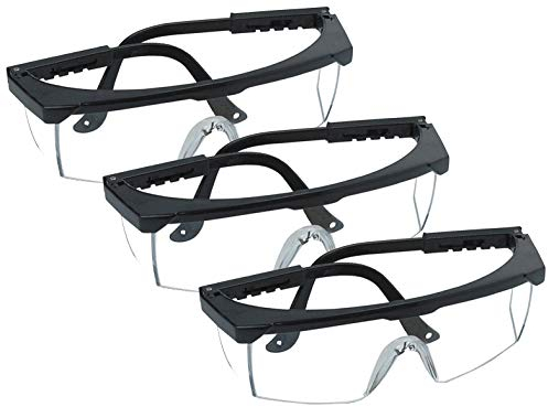 ChiliTec Schutzbrille mit Seitenschutz 3Stück Augenschutz Profi Protect Überbrille für Brillenträger Arbeitsbrille für Baustelle Werkstatt Labor