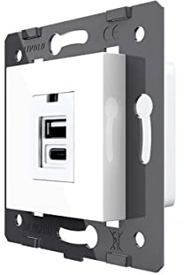 LIVOLO Innenleben 2 Fache USB Typ A&C Ladesteckdosen in Weiß VL-USB-AC-11 USB-Ladesteckdose USB-Dose für Handy Ladeanschluss