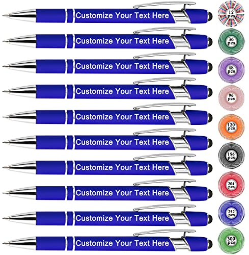 Qingxily Personalisiert Kugelschreiber mit Gravur Hochwertig Personalisierter Metall Stylus Stift Soft-Touch-Kugelschreiber mit Namen Für Mädchen Männer Vielschreiber Schule Büro-12 Stück
