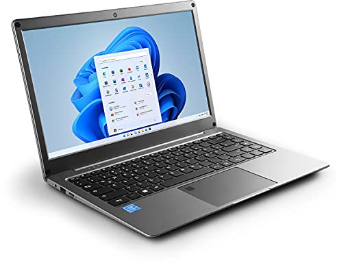 Notebook CSL R'Evolve C14i v2 Windows 10 Pro - Ultra-Slim Laptop, 14,1 Zoll Full HD 1920x1080 IPS, Intel N4120 CPU 4x2600 MHz, 64 GB eMMC + 240 GB M.2 SSD, 4 GB DDR4-RAM, AC WLAN, BT 4.2