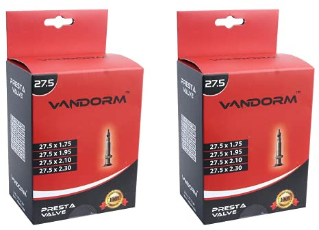 2 PACK Vandorm 27.5 x 1.50-2.30 MTB Bicycle Mountain Bike Presta Inner Tube Pack