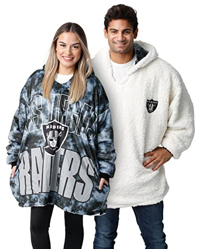 foco NFL Team Logo Reversible Oversized Sherpa Hoodie Sweatshirt Hoodeez