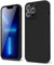 oakxco for iPhone 13 Pro Max Phone Case Liquid Silicone, Cute Thin Slim Soft Rubber TPU Plain Smooth Gel Cover for Women Girl Aesthetic Design, Matte Solid Protective & Shockproof Bumper Grip, Black