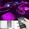 TABEN Auto Umgebungsbeleuchtung Kit 6m Glasfaser 8 Farben RF Fernbedienung USB Auto Atmosphäre Licht, DIY RGB Mehrfarbig Sound Musik Sync Auto Innenbeleuchtung DC 12V