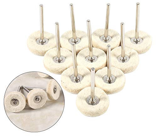 Pilipane Juego de Ruedas pulidoras para Kit de Pulido Dremel Fieltro de Lana Montado en algodón Vástago de 3 mm, para Herramientas rotativas Dremel - Kit de Accesorios Fit (10 Piezas)