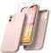 ORNARTO Compatible with iPhone 11 Case 6.1 inch, with 2 Screen Protector Liquid Silicone Gel Rubber Cover [Square Edge] [Full Body] Shockproof Protective Phone Case for iPhone 11-Pale Rosette