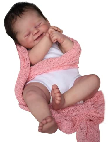 Lonian 19 Zoll 48 cm neugeborenes Babypuppe Reborn schlafendes Baby lebensechte weiche Haptik für Kinderspielzeuggeschenke