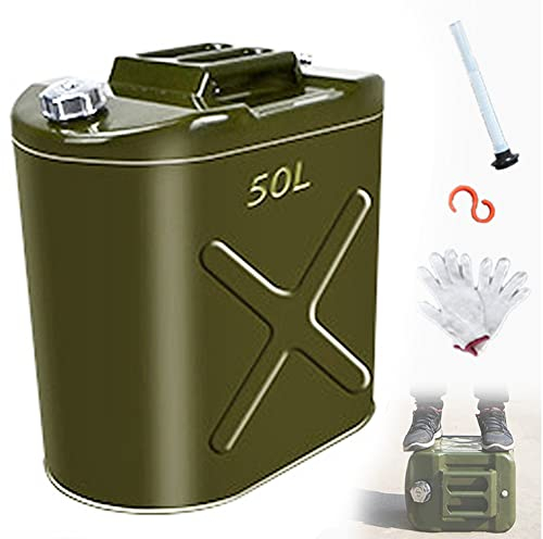 YILEFU Barril De Gasolina De Acero Inoxidable 10L/20L/25L/30L/40L/50L/60L Garrafa Gasolina Deposito Gasoil Lata De Gasolina Y Diésel En Metal Bidón De Combustible De Boquilla,50L