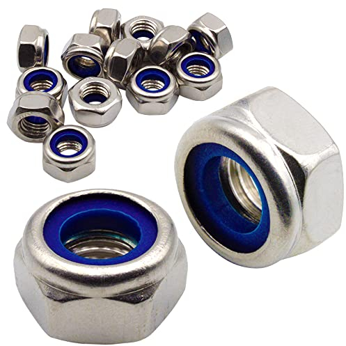 Ecrou Nylstop M8 : 50 Pièces Frein Autobloquant Indesserable avec Bague Nylon de Blocage Inox A2 pour Rondelles Vis et Boulon | Anti-Rouille Usage Extérieur - Intérieur | Recharge Zip PROTORX