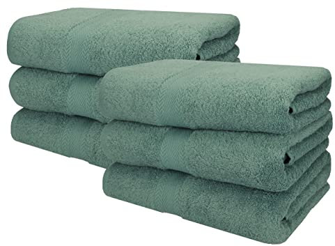 Betz 6 Stück Saunatücher XXL Badetuch Liegetuch Strandlaken Saunahandtuch Premium Frottee 100% Baumwolle Größe 70 x 200 cm Farbe tannengrün