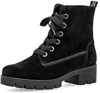 Gabor Damen Combat Boots, Frauen Stiefeletten,Wechselfußbett,Best Fitting,schnürstiefel,Winterstiefel,warm,gefüttert,schwarz,38 EU / 5 UK