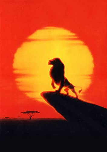 The Lion King Poster A4 - Filmkunstposter in verschiedenen Größen für Wohn- oder Schlafzimmerideen. Randlose Kultfilmbilder, klassische ikonische 70er, 80er, 90er Jahre, Vintage-Retro-Wanddekoration,