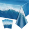 4pcs Manteles Ocean Waves Manteles Rectangulares Ocean Party Manteles azules Decoración de mesa a prueba de salpicaduras para la playa Piscina Bajo el mar Decoraciones de fiesta de cumpleaños