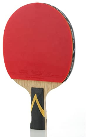 Tischtennisschläger, 7-lagiger Tischtennisschläger aus Kohlefaser, mit Noppen aus Gummi, Tischtennisschläger mit Tasche (Farbe: D)