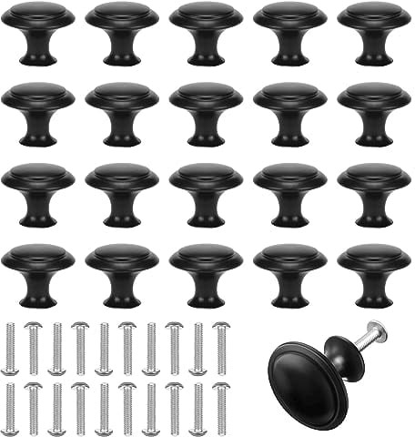SJUNJIE 20 Stück Möbelknöpfe,Schrankknöpfe,Kommodenknöpfe Mit 20 Stück Befestigungsschrauben,27 Mm Schubladen Knöpfe für Schränke, Kommoden, Schuhschränke, Schubladen und Kleiderschränke