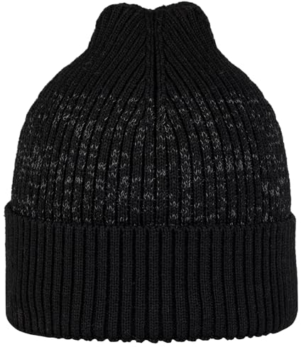 Buff®| Merino Active Mütze Männlich Weiblich Erwachsene, Merinowolle, Wandern, Outdoor, Nachhaltig, Leicht, Dick, Reflektierend, Einheitsgröße, Schwarz