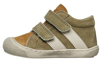 Naturino Macks VL-Lauflernschuhe aus Leder und Veloursleder-Militärgrün, Militärgrüne 24