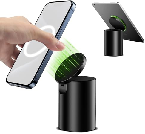 elitehood Magsafe Phone Stand, Magnetic Aluminum Mobile Phone Holder Stand for Desk, Compatible with iPhone 15 14 13, MagSafe Case, Kindle, iPads & Tablet 4.7-11inches