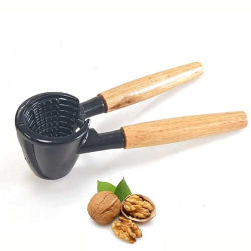 Nutcracker Pecan Walnut Plier Opener Tool with Wood Handle Nut Crackers for All Nuts Pecans Hazelnut Walnuts Non-Slip Handle