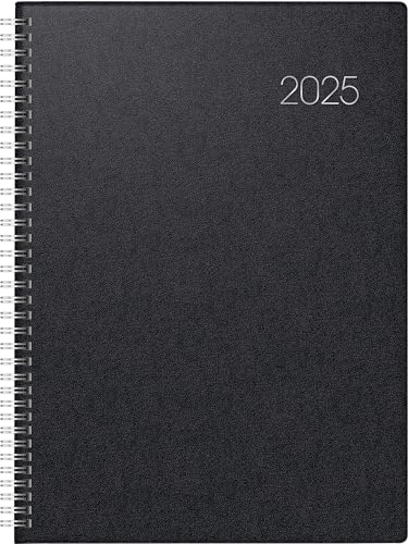 BRUNNEN Buchkalender Mod. 787 2025 | A4, Kunststoff, schwarz