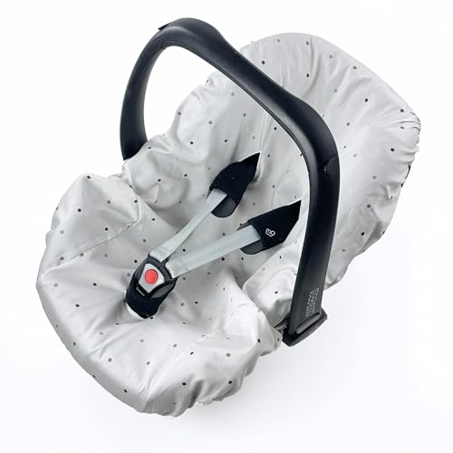 Sommerbezug Babyschale Bezug Universal, 100% antibakterielle Baumwolle mit Silberionen, Schonbezug Babyschalebezug (DOTS)