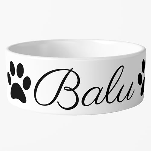 Hundenapf aus Keramik, personalisierbar, 8 Druckfarben und Designs (Deux Pattes)