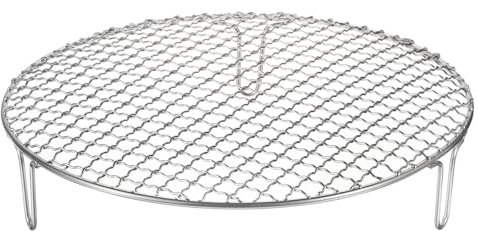 QUARKZMAN Griglia Rotonda da Cottura 11 Pollici Rete per Barbecue a Filo Incrociato in Acciaio Inossidabile con 50mm Gambe per Cucinare Cuocere Forno Sbollentare Barbecue