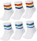 Vicloon 6 Paar Tennissocken, Sportsocken Herren Damen, Atmungsaktive Baumwolle Sport Socken, Streifen Socken, 34-39, Regenbogenstreifen