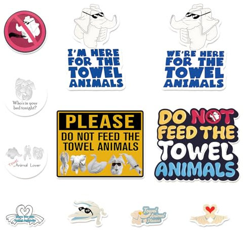 Cruise Magnets for Door Decoration Magnets Set - 11 PCS Extra-Large Fun Towel Animal Themed Magnetic Decorations for Cruise Ship Rooms