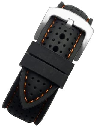 SYFCSEW Bracelet de montre étanche en caoutchouc de silicone souple et respirant for homme 20 mm 22 mm 24 mm compatible avec la chaîne de montre de sport Seiko Citizen Mido Tissot