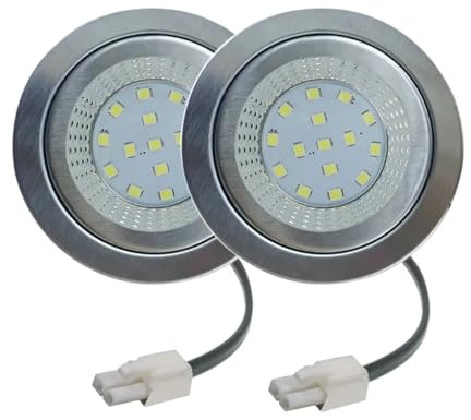 eufeifeiegds Lot de 2 ampoules for hotte de cuisine DC 12 V, 1,5 W, 68 mm, for extracteur de fumée, armoire de cuisinière, blanc 6000 K wefeiegds
