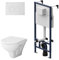 Komplettes Set - Vorwandelement inkl. Betätigungsplatte II70101 + Hänge-WC Flash CTA1700SC FlashClean + WC-Sitz mit Soft-Close-Absenkautomatik, AM.PM ProC IIS70101.TA1700