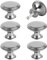 VARHHUXHA Round Kitchen Cabinet Pulls Door Knobs for Chest of Drawers Furniture Cupboard Dresser Wardrobe Door Handles and Knobs, with Screws and Screwdriver (6 Pcs - Silver)
