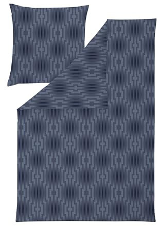 ESTELLA Bettwäsche Levian Navy Mako-Interlock Jersey (1 x 80x80 + 1 x 135x200 cm)